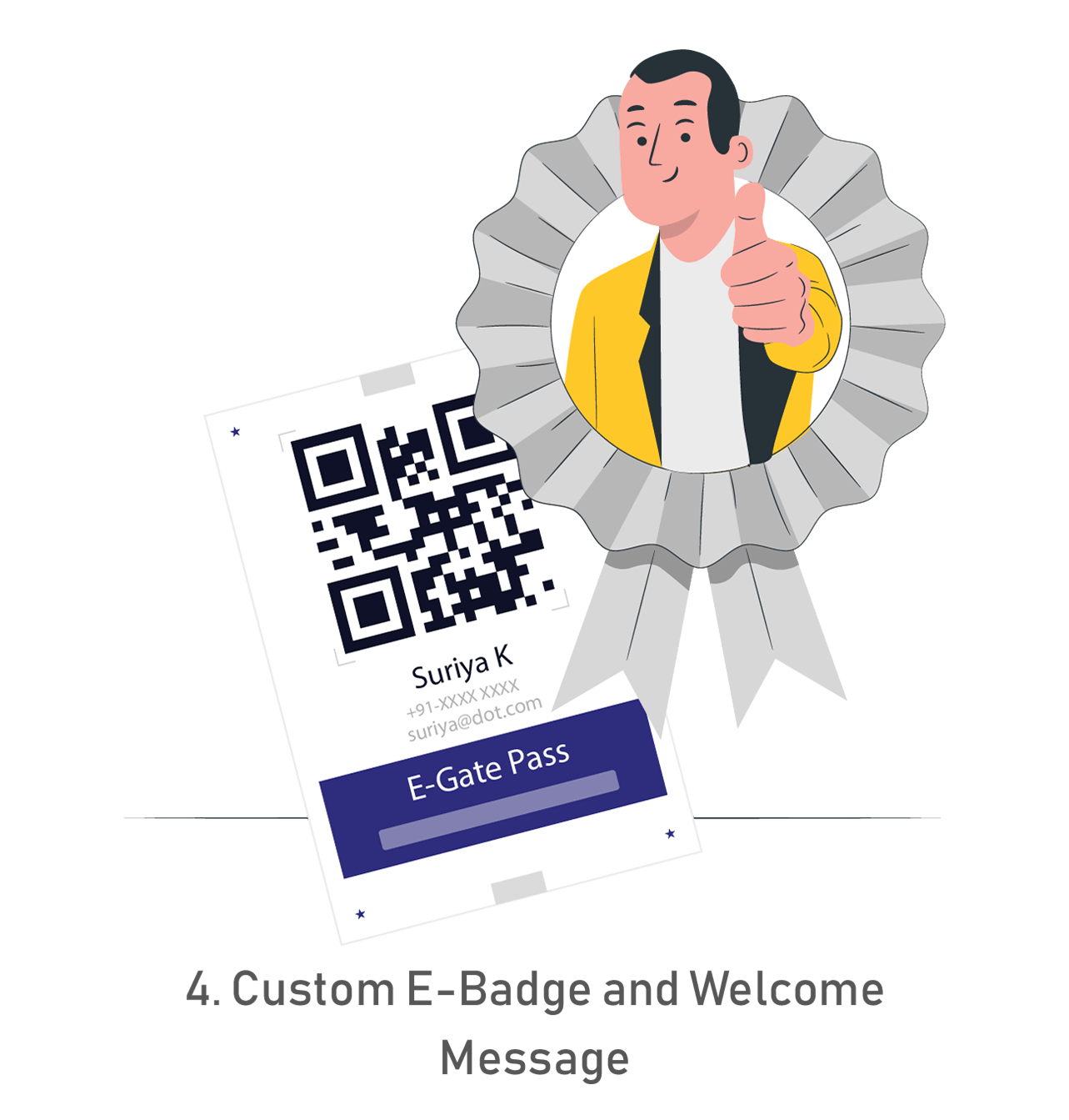 Custom E-Badge and Welcome Message